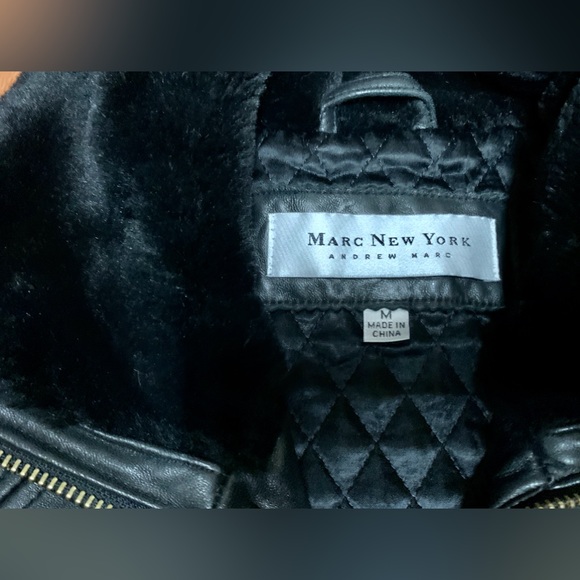 Women’s Medium Andrew Marc New York Leather Quilt Lined Insulated Jacket - Picture 4 of 16